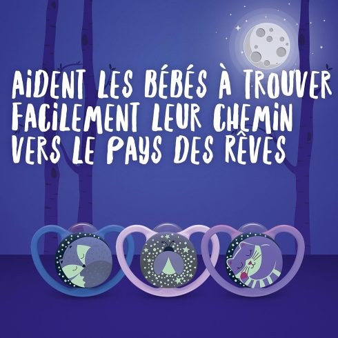 NUK  Space Night szilikon cumi 2db 0-6 hó - bárány /égitestek