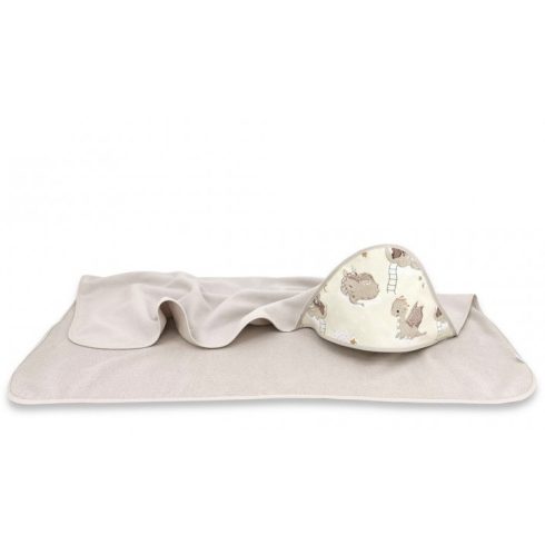 Baby Shop kapucnis fürdőlepedő 100*100 cm - bézs sárkány 