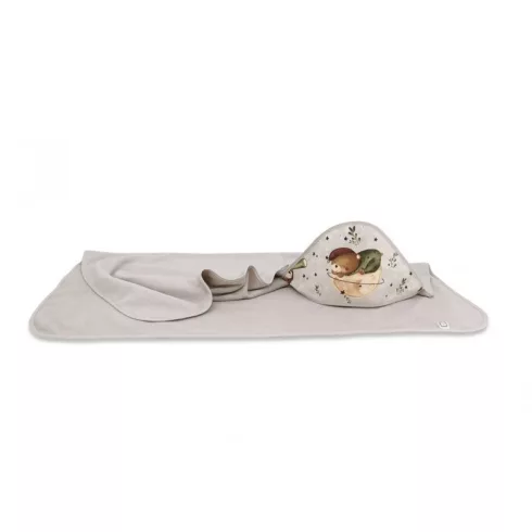 Baby Shop kapucnis fürdőlepedő 100*100 cm - Maci a holdon bézs