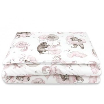   Baby Shop 2 részes babaágynemű - Felhőn alvó állatok rózsaszín 