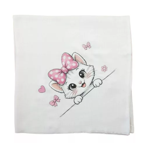 Textil tetra kifogó Cica mintával 140*140 cm 
