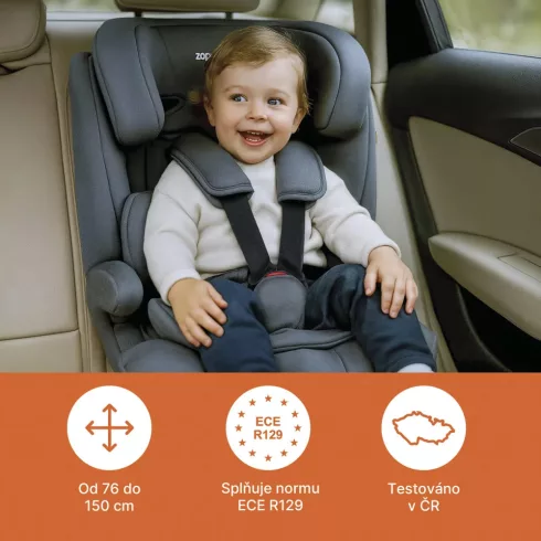 Zopa Alfa i-Size Isofix
gyerekülés 76-150cm - Black