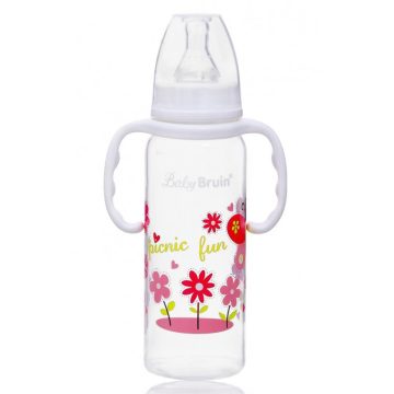   Baby Bruin polipropilén fogantyús cumisüveg, 240ml picnic fun