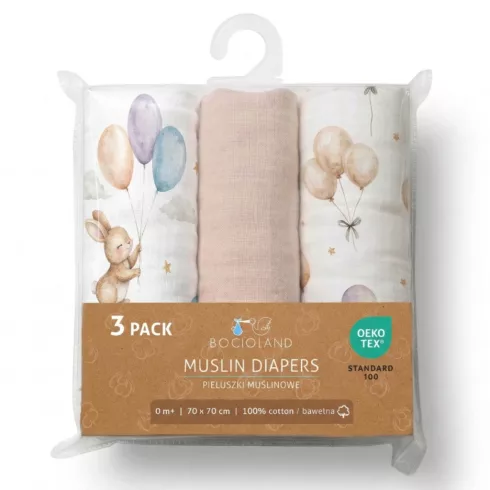 Bocioland Extra puha textil pelenka 3 db  - bézs