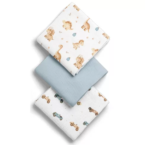 Bocioland Extra puha textil pelenka 3 db  - kék