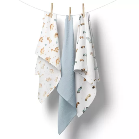 Bocioland Extra puha textil pelenka 3 db  - kék