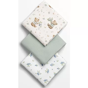 Bocioland Extra puha textil pelenka  3 db  - zöld