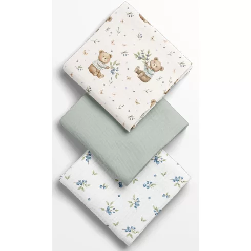 Bocioland Extra puha textil pelenka  3 db  - zöld