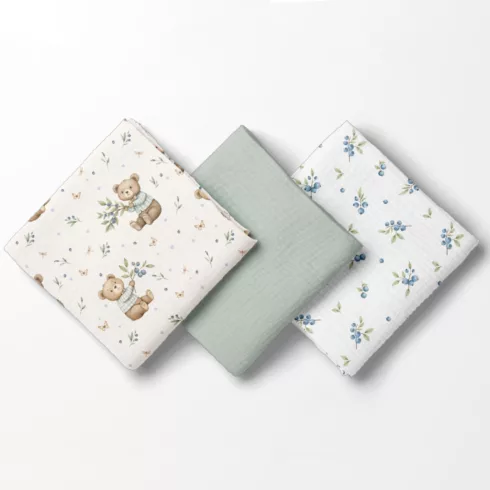 Bocioland Extra puha textil pelenka  3 db  - zöld