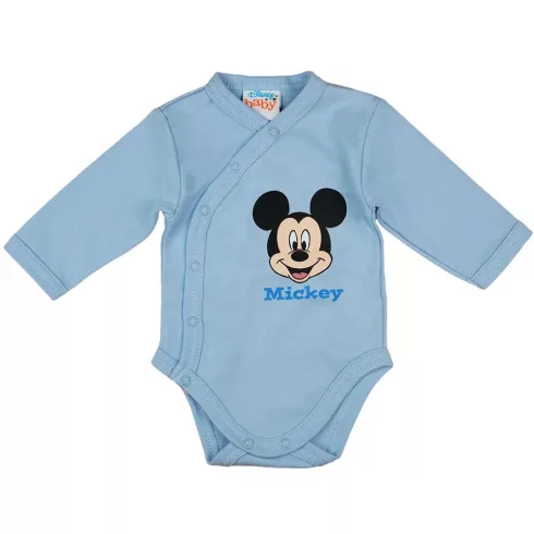 Disney Mickey elöl patentos hosszú ujjú body kék (44) 