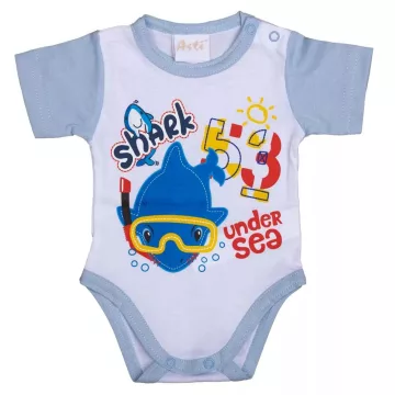 Rövid ujjú baba body Cápás mintával (56) 