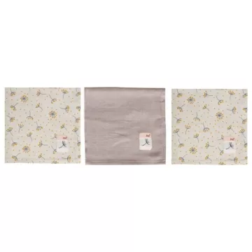 Bébé-Jou 3 db muszlin arctörlő kendő - Wish Grey