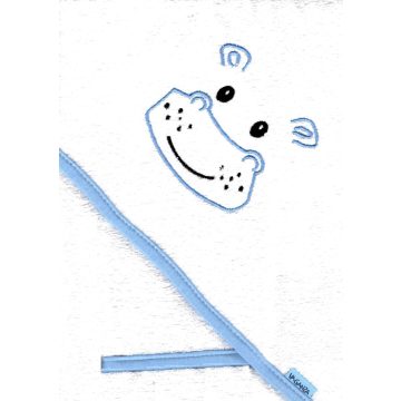   Vaganza hímzett fürdőlepedő, fürdetőkesztyűvel 80*80 cm - Víziló 