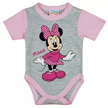Disney Minnie rövid ujjú body (56) - szürke/rózsaszín 