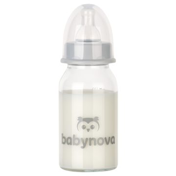   Baby-Nova üveg cumisüveg 120 ml 0-24hó szilikon cumival S-es