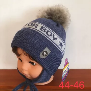 Minimanó téli kötött sapka (44-46) - kék only for boy