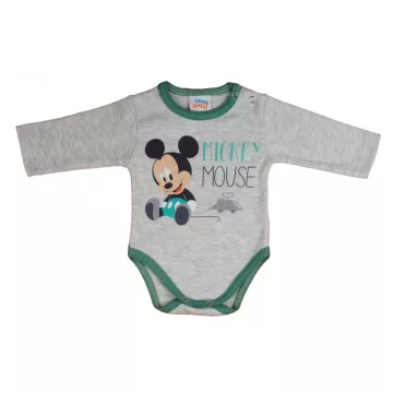   Hosszú ujjú baba body Mickey egér mintával (80) - szürke