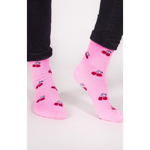 Yo! zokni 23/26 - piros cseresznyék