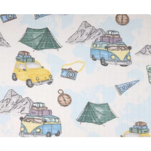 Mintás textil pelenka 3db-os - állatok a csónakba/színes dínók/explore