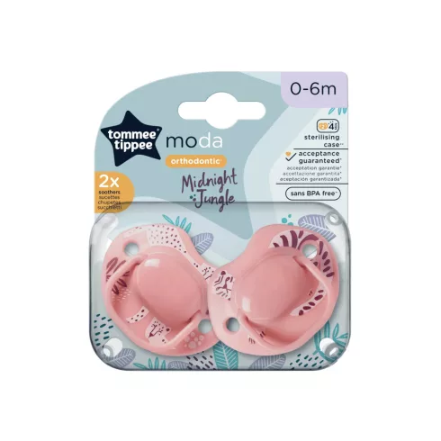 Tommee Tippee Moda játszócumi 2db 0-6hó - rózsaszín