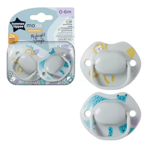Tommee Tippee Moda játszócumi 2db 0-6hó - szürke