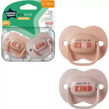   Tommee Tippee Anytime 2 db-os játszócumi 6-18 m - barna/bézs