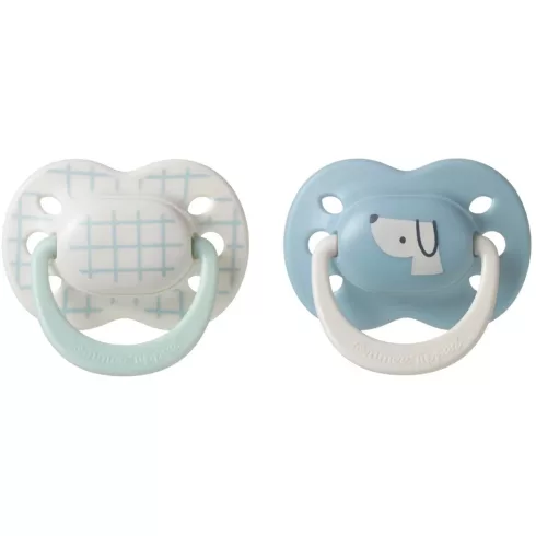 Tommee Tippee Ultimate Fit játszócumi 0-6 hó 2 db - beige/kék kutya