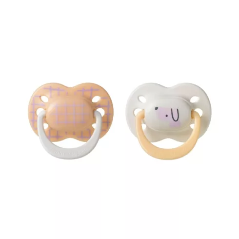 Tommee Tippee Ultimate Fit játszócumi 0-6 hó 2 db - barack/beige kutyus