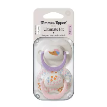   Tommee Tippee Ultimate Fit játszócumi 6-18 hó 2 db - apró virágos/kutyus