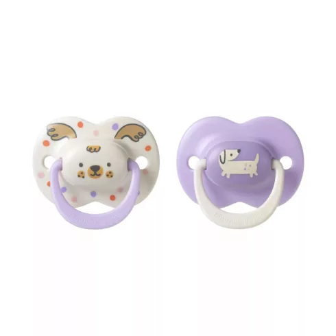 Tommee Tippee Ultimate Fit játszócumi 18-36 hó 2 db - fehér/lila kutyus