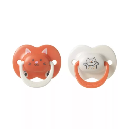 Tommee Tippee Ultimate Fit játszócumi 18-36 hó 2 db - narancs/cica