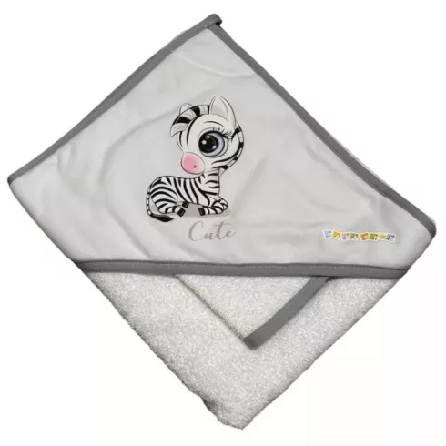Babastar Frottir fürdőlepedő, fürdetőkesztyűvel 80*80 cm - Cute Zebra
