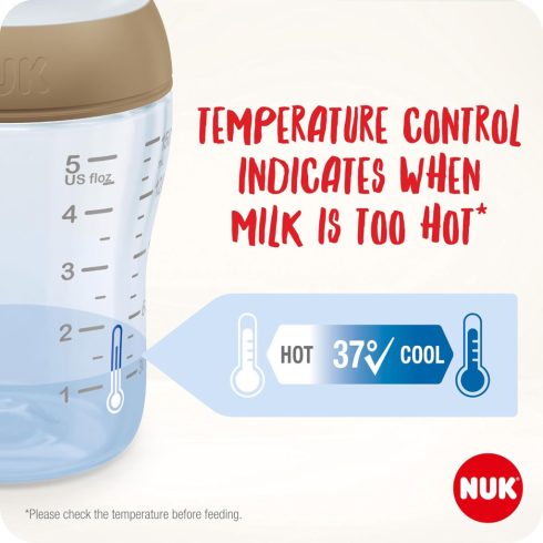 NUK Perfect Match Temperature Control cumisüveg 260 ml 3+hó - Szürke