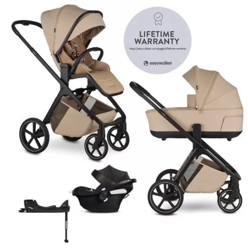 EASYWALKER Zoey 4in1 multifunkciós babakocsi Almond Taupe + CBX By CYBEX Aton B2 i-Size + bázis
