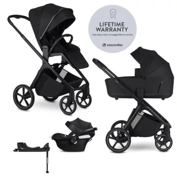   EASYWALKER Zoey 4in1 multifunkciós babakocsi Pure Black + CBX By CYBEX Aton B2 i-Size + bázis