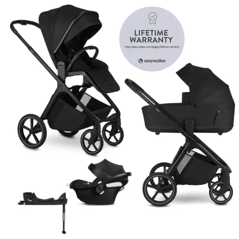 EASYWALKER Zoey 4in1 multifunkciós babakocsi Pure Black + CBX By CYBEX Aton B2 i-Size + bázis
