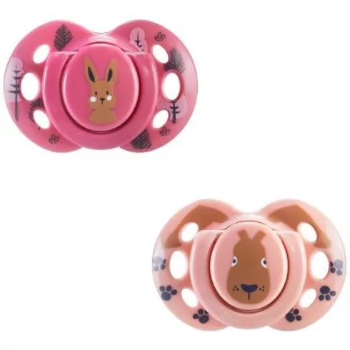 Tommee Tippee Fun Friends játszócumi 18-36 hó 2 db - pink/rózsaszín