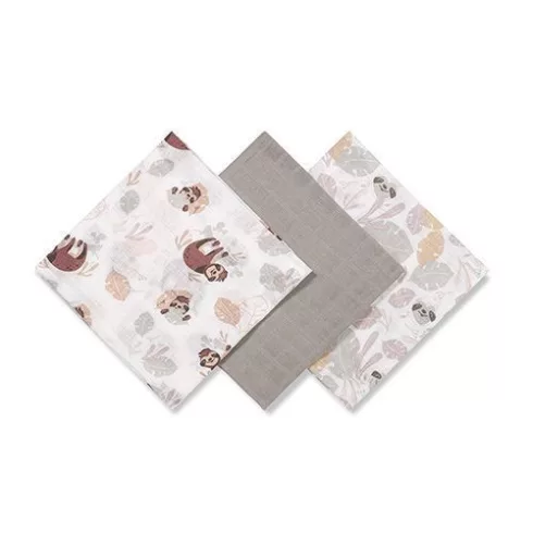 BabyOno 3 db-os színes,mintás textil pelenka - szürke
