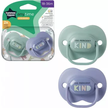   Tommee Tippee Anytime 2 db-os játszócumi 18-36 m - lila/zöld