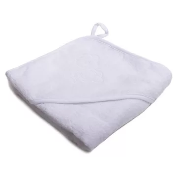   Vaganza hímzett fürdőlepedő, fürdetőkesztyűvel 80*80 cm - fehér maci