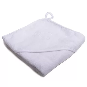   Vaganza hímzett fürdőlepedő, fürdetőkesztyűvel 110*110 cm - fehér bari 