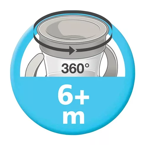 NUK Mini Magic Cup 6+ varázslatos pohár 160ml - lila/piros