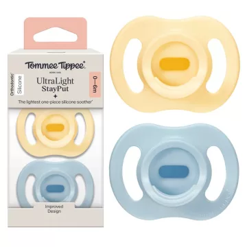   Tommee Tippee Ultralight nyugtató cumi 0-6 hó 2 db -  kék,sárga 