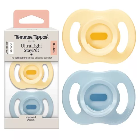 Tommee Tippee Ultralight nyugtató cumi 0-6 hó 2 db -  kék,sárga 