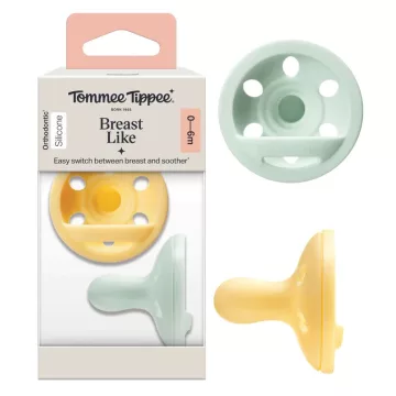   Tommee Tippee breastlike 2 db anyamell formájú nyugtató cumi 0-6 hó 