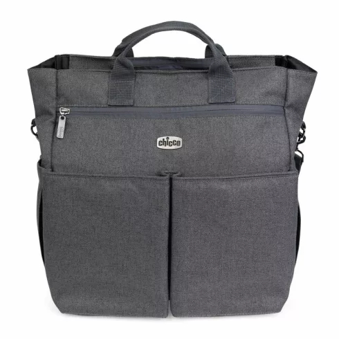 Chicco Parent Bag kismamatáska
tárolózsebekkel és pelenkázó alátéttel - Black Satin