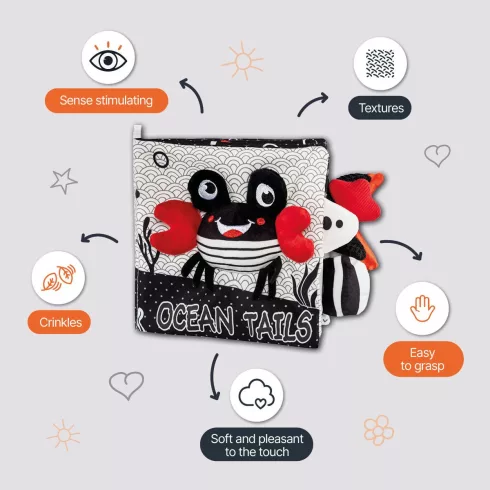 Zopa Kontrasztos fejlesztő plüsskönyv - Panda