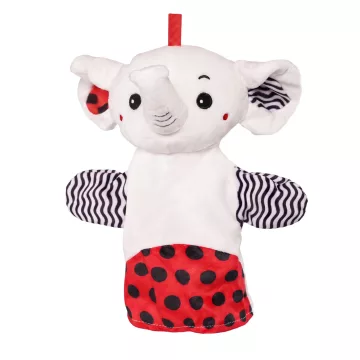 Zopa Kontrasztos fejlesztő kesztyűbáb - Elephant 
