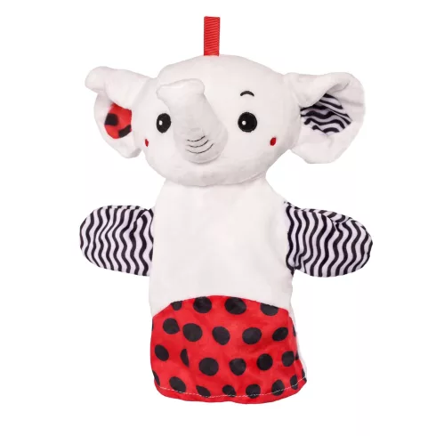 Zopa Kontrasztos fejlesztő kesztyűbáb - Elephant 