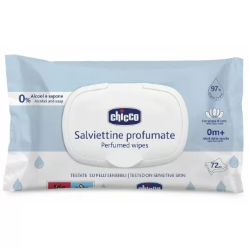   Chicco Lótuszvizes illatos törlőkendő kemény fedéllel 72db érzékeny bőrre 0h+